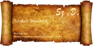 Szabó Dévald névjegykártya